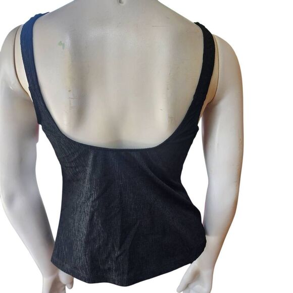 NWT Jantzen Black, Red, & Orange Floral Tankini Top (12) - Picture 4 of 5